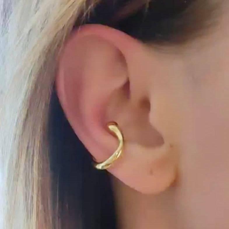 Ear cuff Manschette vergoldet unregelmäßig Gold 18k - NooeBerlin