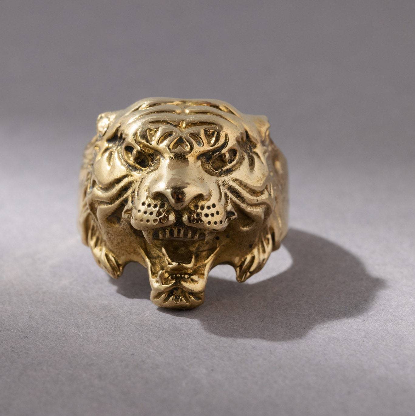 Tigerkopf Tiger Ring gold handgemacht - NooeBerlin